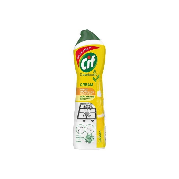 Cif Lemon Cream Cleaner 500ml Multipurpose Cleaning Cream For All Surfaces With Fresh Citrus Scent