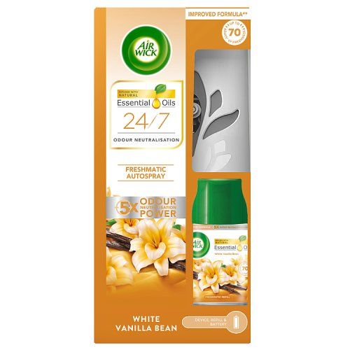 Air Wick Freshmatic Auto Spray Kit 250ml Vanilla Bean Scent Refill Included Long Lasting Fragrance