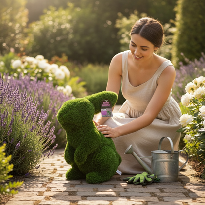 Artificial Grass Sitting Bunny Rabbit Garden Ornament Outdoor Lawn Decor UV Stabilised Eco Charm