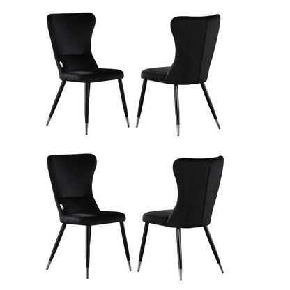 New York LUX Velvet Dining Chair with Metal Legs - Scandinavian Inspired PN Home