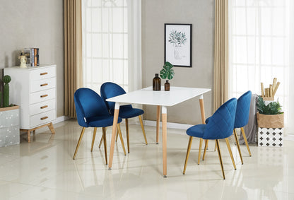 Lucia Halo Dining Set, a Table and Chairs Set of 4, White/Grey PN Home