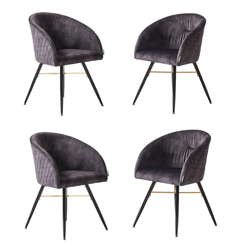 Vittorio LUX Velvet Dining Chair with Metal Legs - Perfect for Dining Room Living Room PN Home