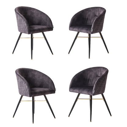 Vittorio LUX Velvet Dining Chair with Metal Legs - Perfect for Dining Room Living Room PN Home