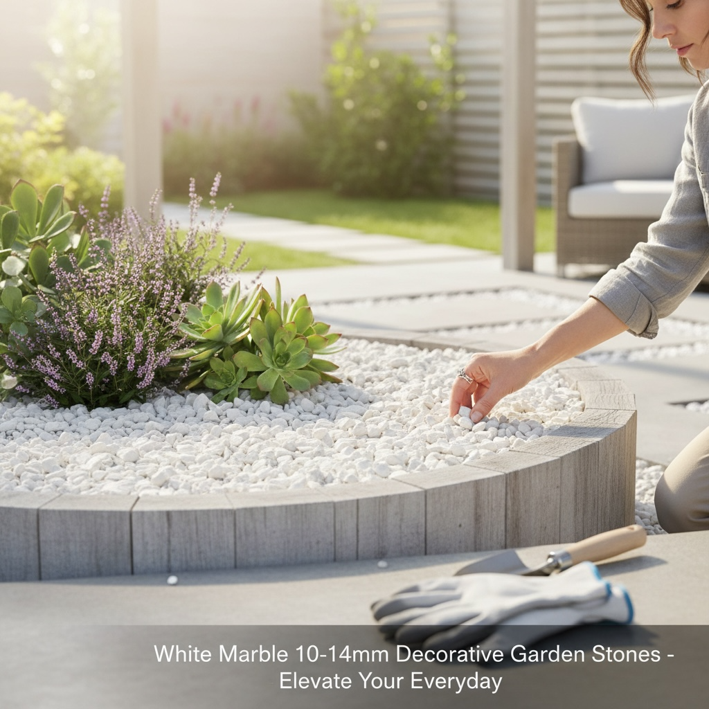 White Marble 10-14mm Decorative Garden Stornes 25kg