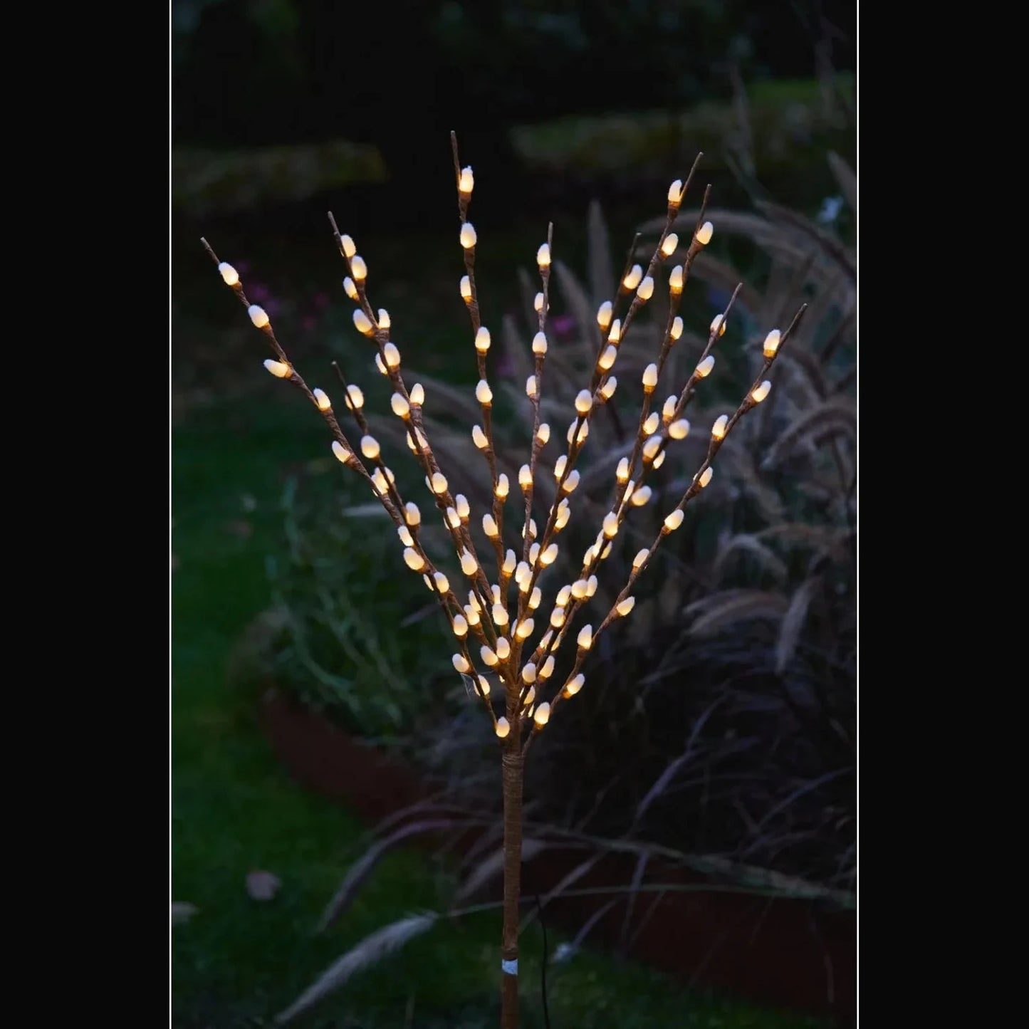 Whispering Willow Brown Garden Solar Light With 120 Warm White LEDs For Outdoor And Indoor Use