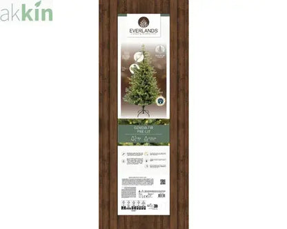 6ft 1.8m Geneva Fir GB Artificial Christmas Tree with Built In Micro LED Lights Indoor AK Kin Garden Supplies