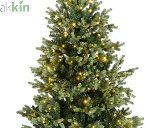 6ft 1.8m Geneva Fir GB Artificial Christmas Tree with Built In Micro LED Lights Indoor AK Kin Garden Supplies