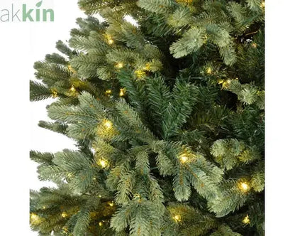 6ft 1.8m Geneva Fir GB Artificial Christmas Tree with Built In Micro LED Lights Indoor AK Kin Garden Supplies