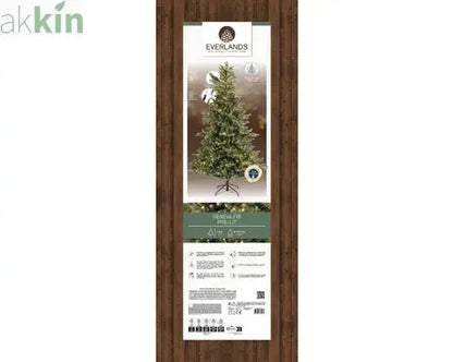6ft 1.8m Geneva Fir GB Artificial Christmas Tree with Built In Multi Colour Micro LED Lights Indoor AK Kin Garden Supplies