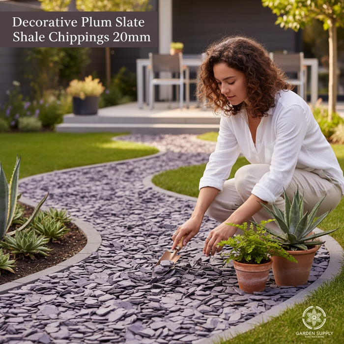 Decorative Plum Slate Shale Chippings 20mm 25kg