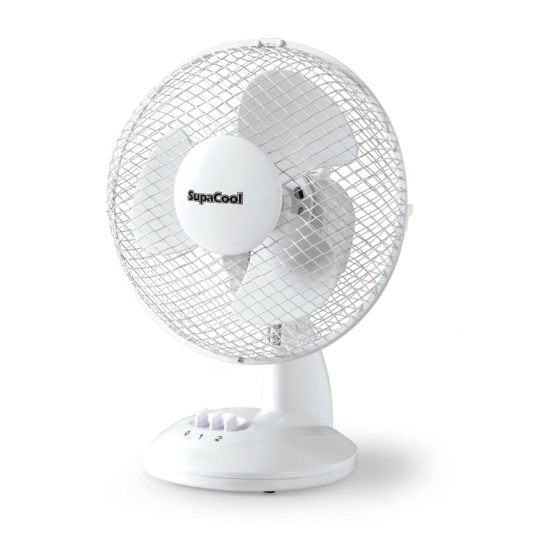 SupaCool Oscillating Desk Fan for Home or Office with Quiet Operation and Adjustable Tilt 12 Inch