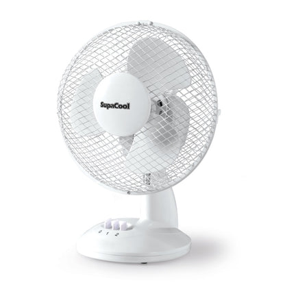 SupaCool Oscillating Desk Fan for Home or Office with Quiet Operation and Adjustable Tilt 12 Inch