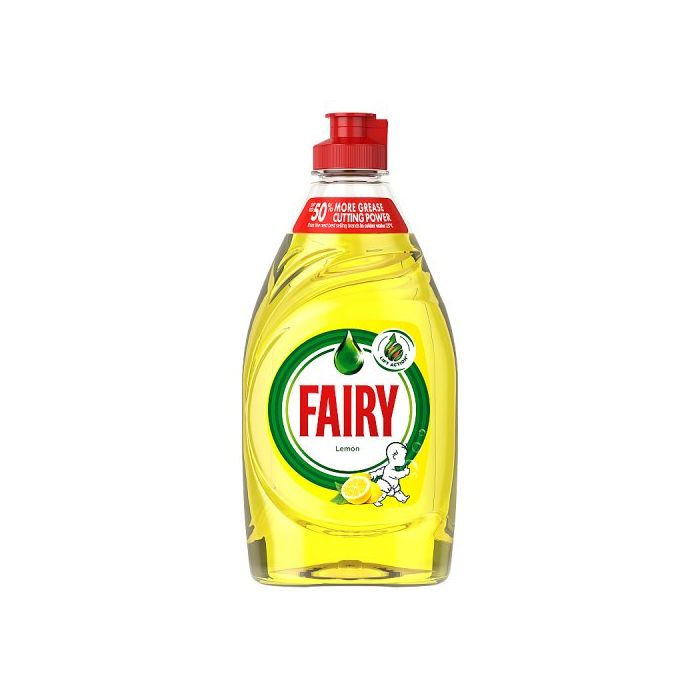 Fairy Washing Up Liquid Lemon 320ml Dish Soap Gentle Formula For Dishes Grease Cutting Power