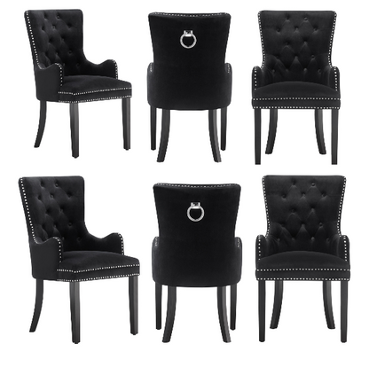 Windsor LUX Knocker Back Velvet Dining Chair w/ Armrests PN Home