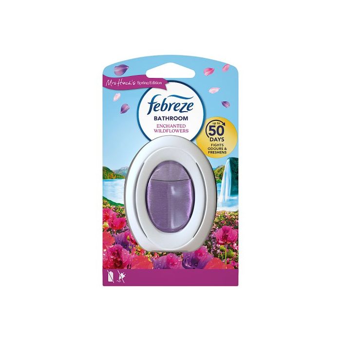 Febreze Bathroom Air Freshener Wildflowers Odourclear Technology Long Lasting Up To 50 Days One Push Button Activation
