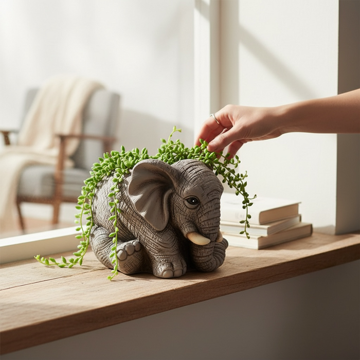Cement Planter Elephant 20cm