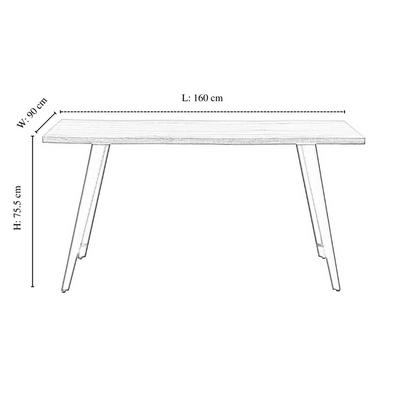 Vittorio Rocco LUX 5PCs Dining Set includes an Oak Dining Table and Set of 4 Dining Chairs PN Home