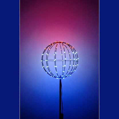 Smart Solar Sphere 30cm Mains Powered With 108 Warm White LEDs 8m Lead Remote Indoor Outdoor