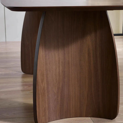 Walnut Dining Table with Curved Legs Fishe and Lilly