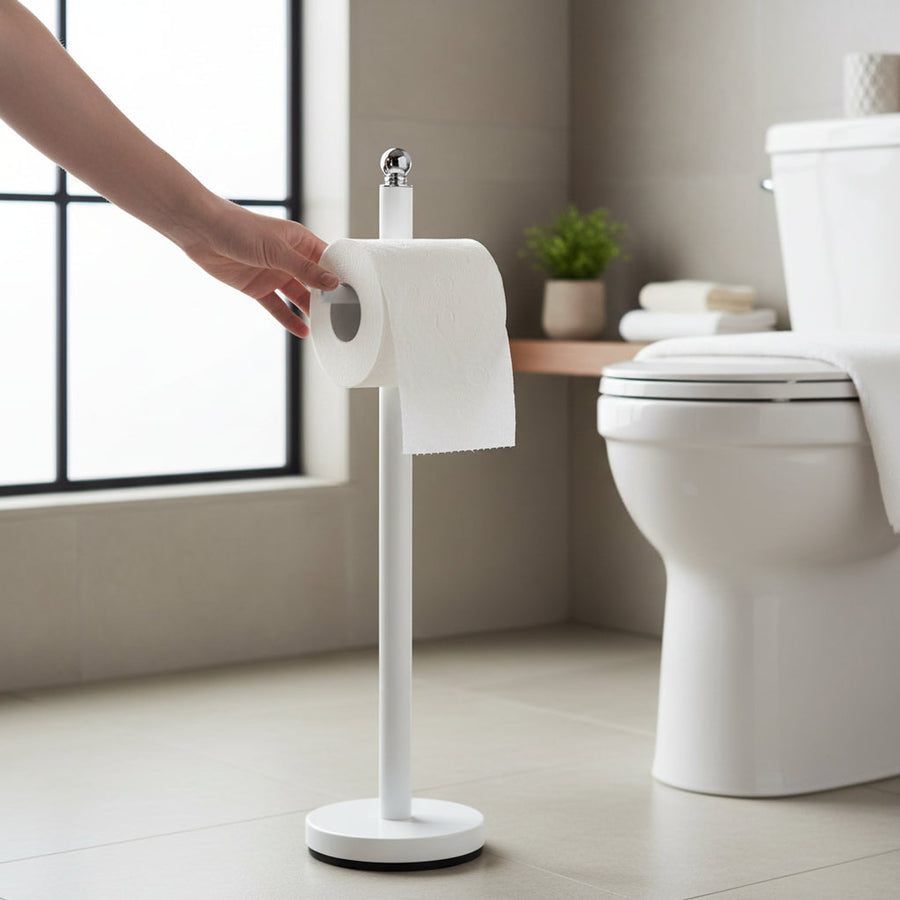 Adler White Toilet Roll Holder H50 x D14 x W14 House, Home & Garden
