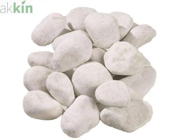Aegan White Marble Cobbles 40-20mm Decorative Garden Stones 25kg AK Kin Garden Supplies
