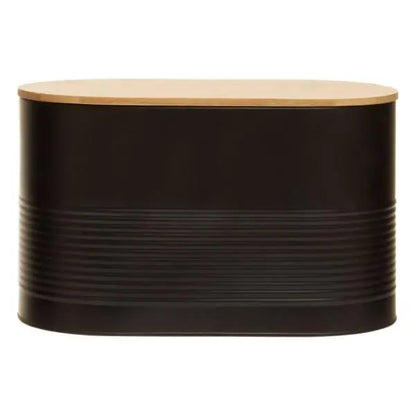 Alton Black Modern Bread Bin H21 x D18 x W34 AK Kin Garden Supplies