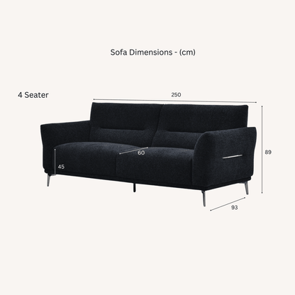 Aluxo Albany Sofa Range in Black Lux Boucle Fabric UK Beds Direct ltd