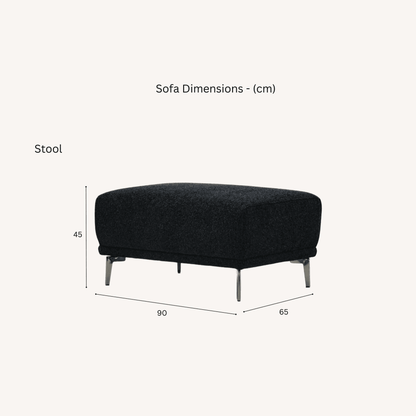 Aluxo Albany Sofa Range in Black Lux Boucle Fabric UK Beds Direct ltd