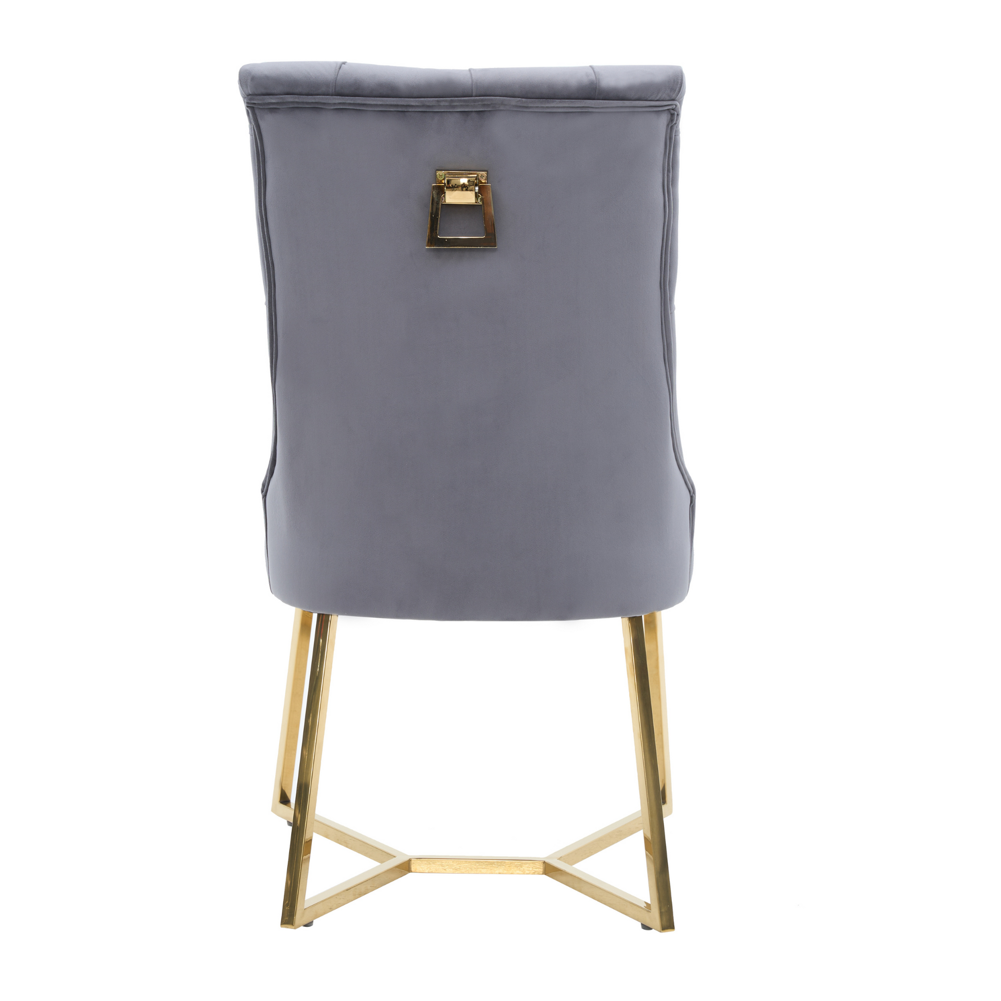Ambra Velvet Dining Chair – Tufted Luxury Accent with Gold Legs & Ring Pull PN Home