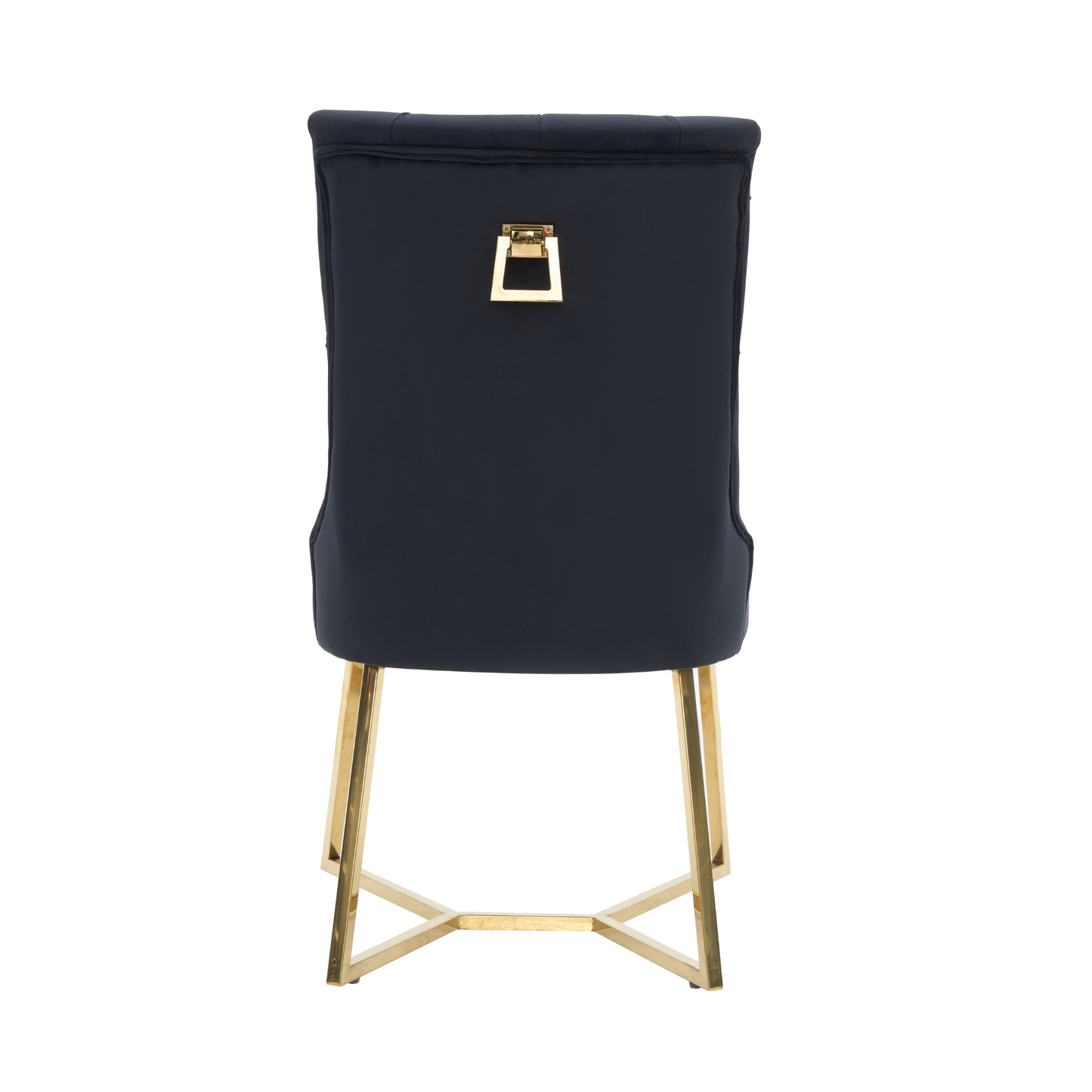 Ambra Velvet Dining Chair – Tufted Luxury Accent with Gold Legs & Ring Pull PN Home