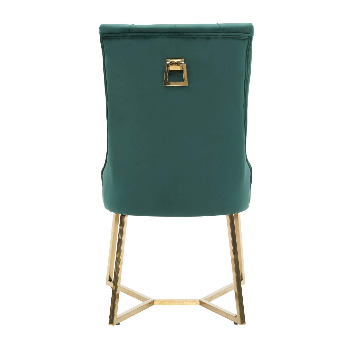 Ambra Velvet Dining Chair – Tufted Luxury Accent with Gold Legs & Ring Pull PN Home