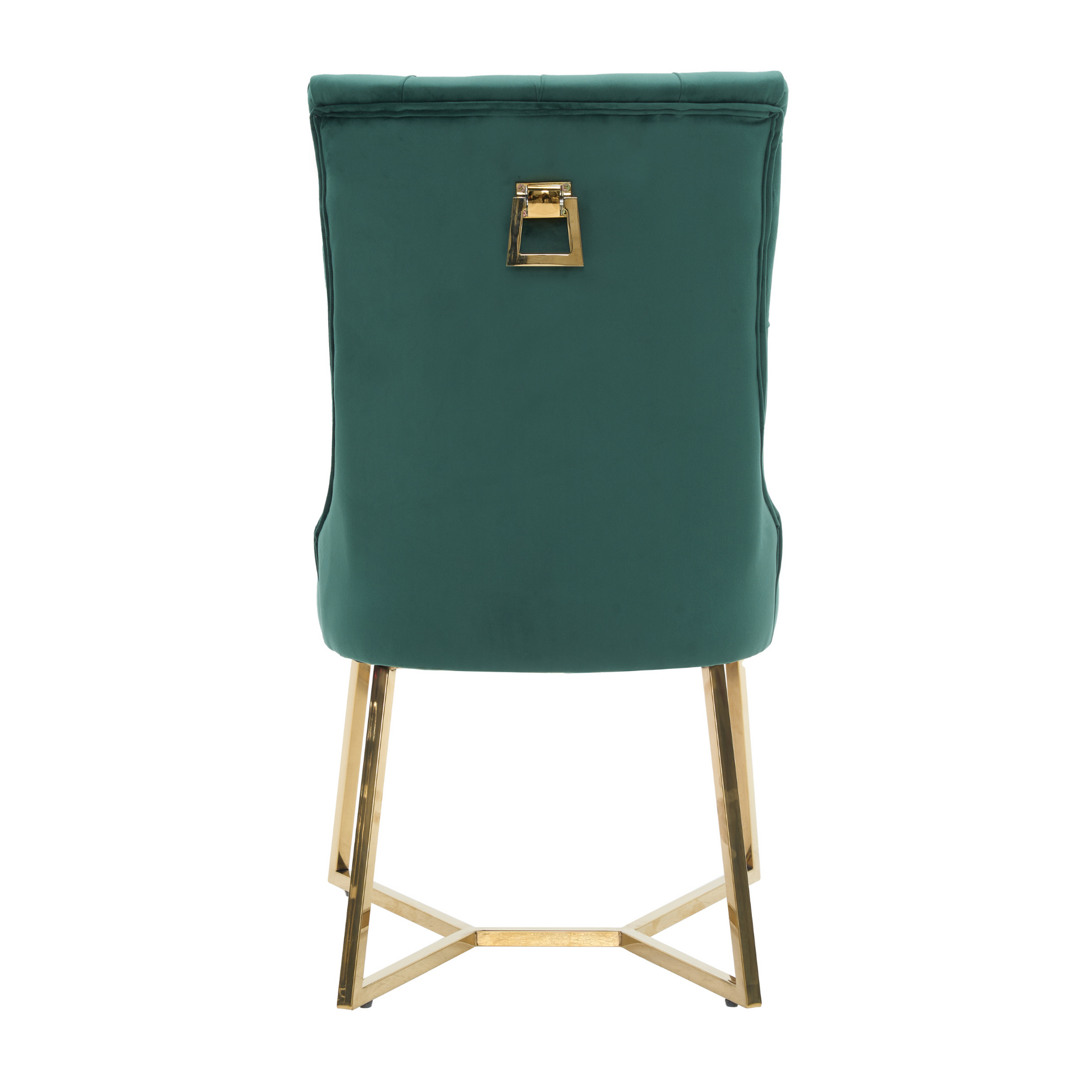 Ambra Velvet Dining Chair – Tufted Luxury Accent with Gold Legs & Ring Pull PN Home