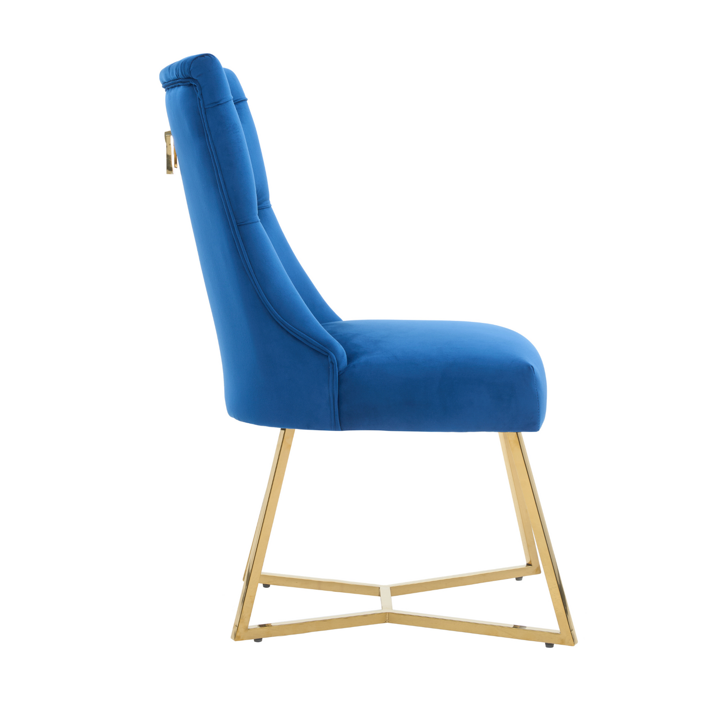 Ambra Velvet Dining Chair – Tufted Luxury Accent with Gold Legs & Ring Pull PN Home