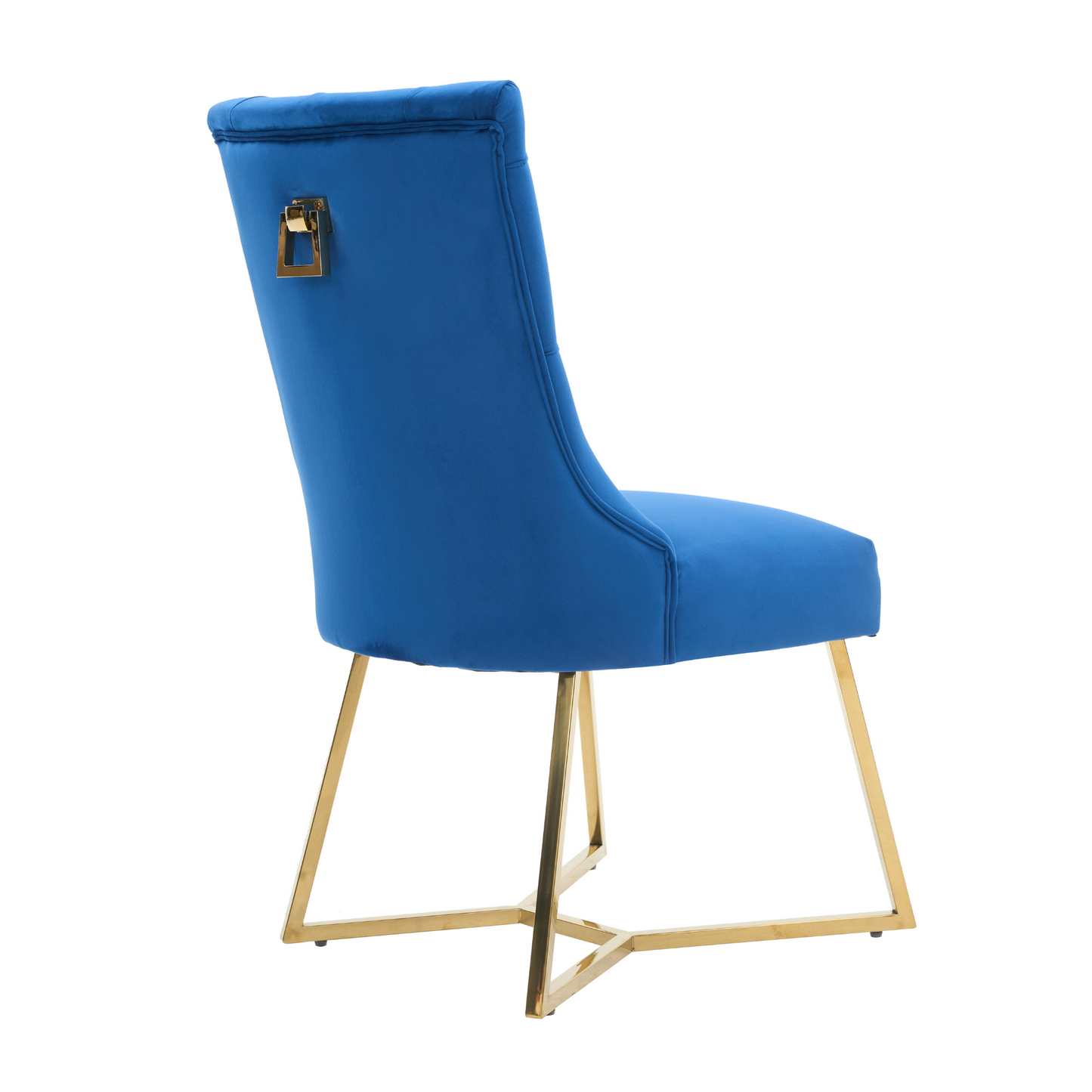 Ambra Velvet Dining Chair – Tufted Luxury Accent with Gold Legs & Ring Pull PN Home
