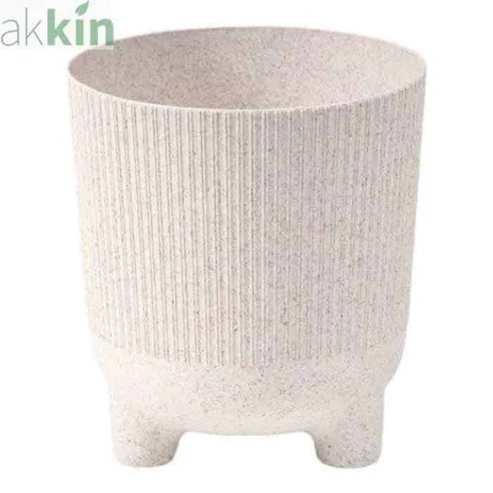 Aria ECO Wood Jumper Planter with Feet 18cm - Cream AK Kin Garden Supplies