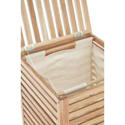 Arla Walnut Wood Laundry Hamper with Lining House, Home & Garden