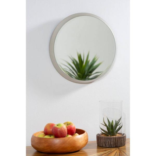 Athena Small Round Wall Mirror With Silver Frame House, Home & Garden