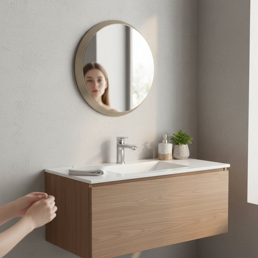 Athena Small Round Wall Mirror With Silver Frame House, Home & Garden