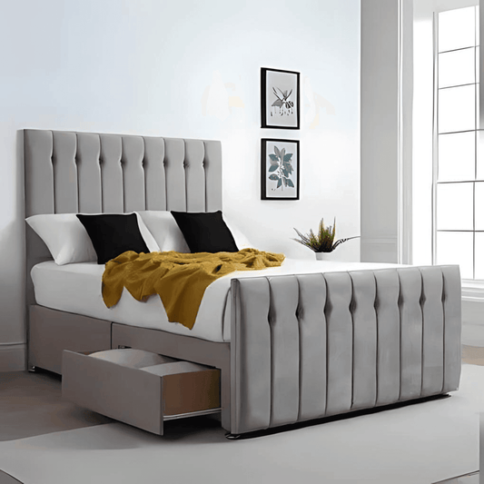Austin Divan Bed – Tailored Finish with Matching Headboard UK Beds Direct ltd