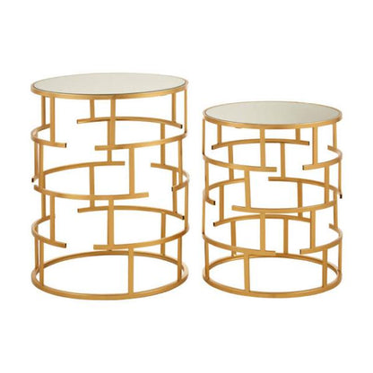 Avantis Set Of 2 Maze Design Side Tables House, Home & Garden