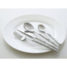 Avie 16 Piece White Faux Marble Cutlery Set House, Home & Garden