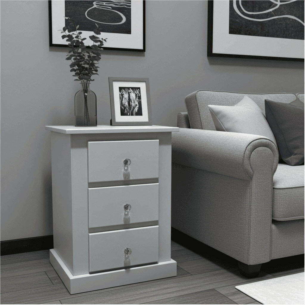 Aylesbury Mid Oak 3 Drawer Bedside Cabinet – Solid FSC-Certified Wood, Assembled UK Beds Direct ltd