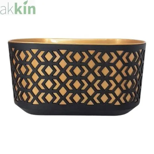 Aztec Decorative Plant Trough 40cm - Gold & Black AK Kin Garden Supplies