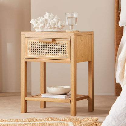 Bali Rattan Bedside Table with 1 Drawer Fishe and Lilly