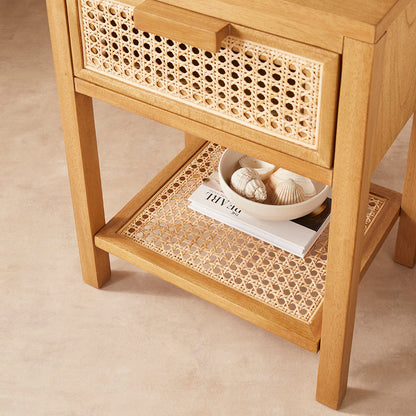 Bali Rattan Bedside Table with 1 Drawer Fishe and Lilly
