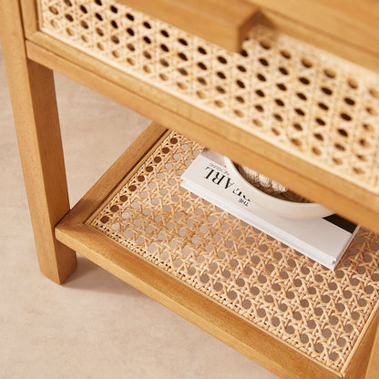 Bali Rattan Bedside Table with 1 Drawer Fishe and Lilly