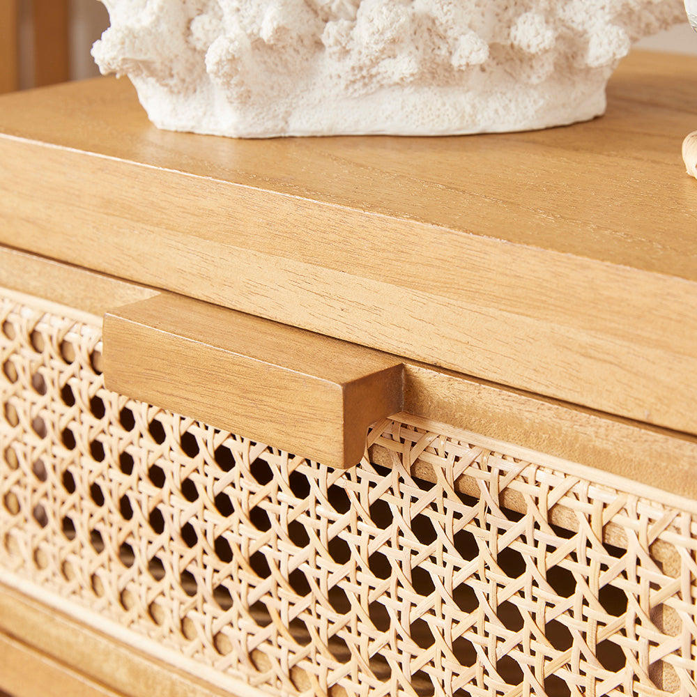 Bali Rattan Bedside Table with 1 Drawer Fishe and Lilly