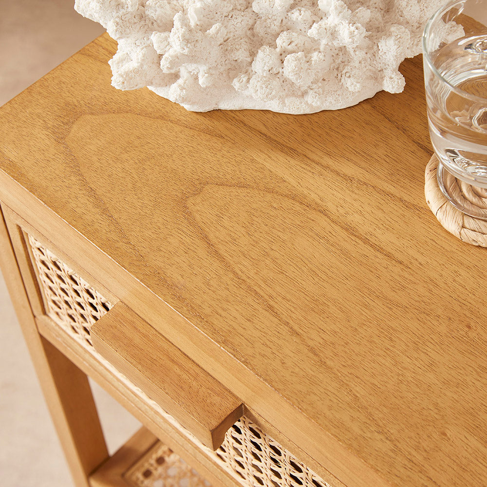 Bali Rattan Bedside Table with 1 Drawer Fishe and Lilly