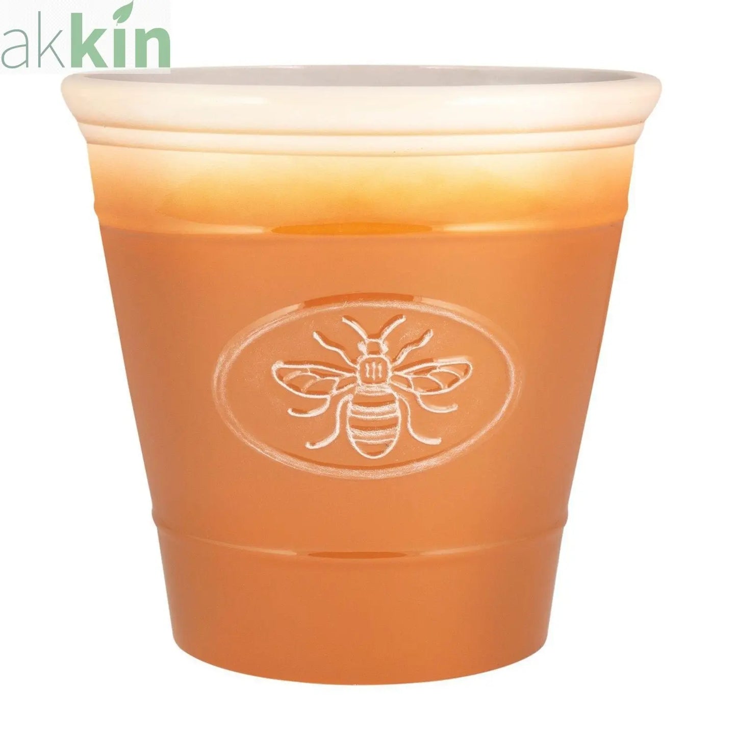Bee Planter Round 23cm Plastic Plant Pot- Honeycomb - AK Kin Garden Supplies