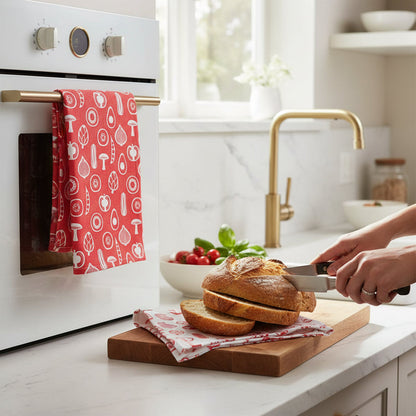 Besa Vegetable Print Tea Towels – Set of 2 House, Home & Garden